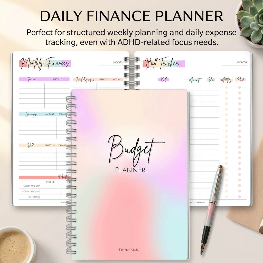Planner Weekly Budget - Caderno de Renda e Despesas Diárias,