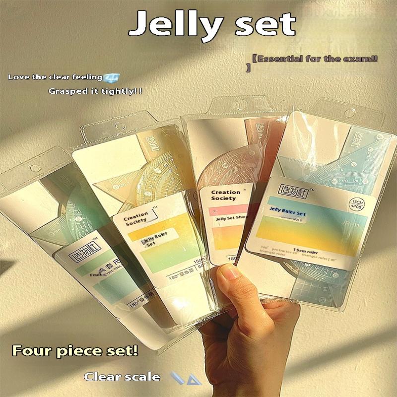 Ruler Set Transparent - 4 Pçs/set 15 CM Conjunto de