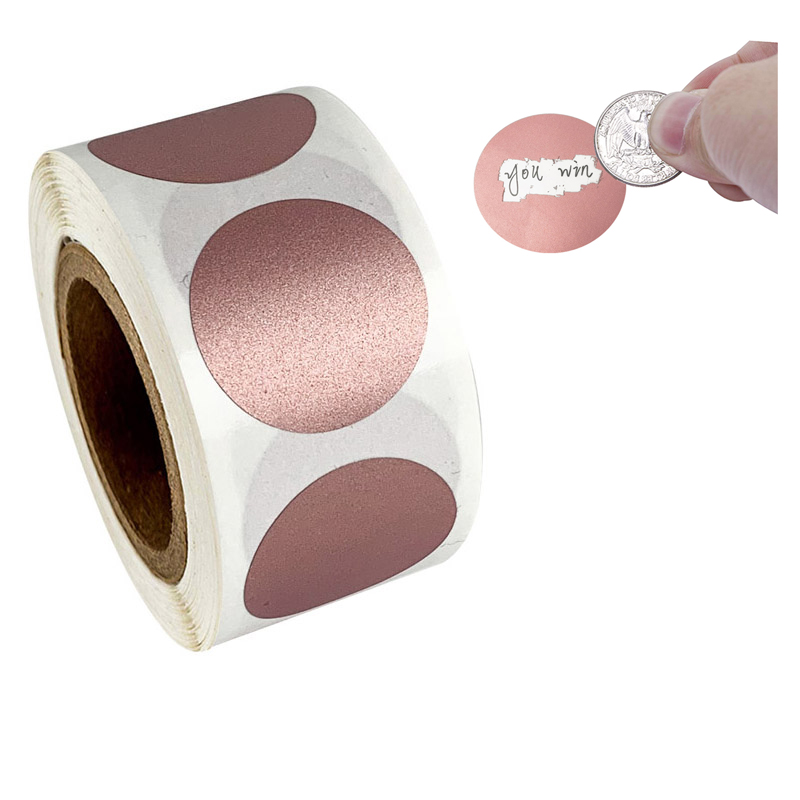 Label Printer Tape - 50-300 pces redondo rosa ouro scratch-off