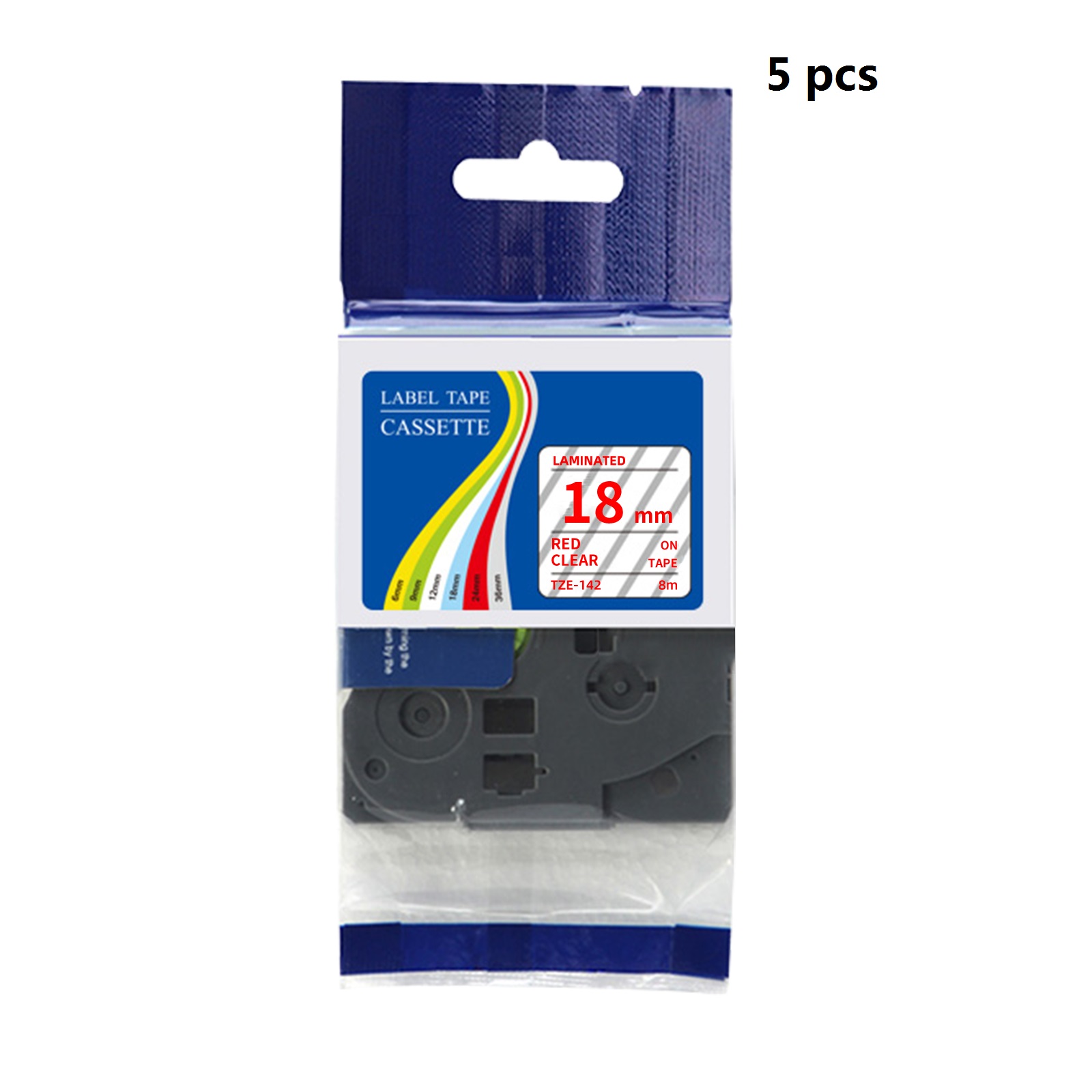 Label Printer Tape - 5 Peças de Fita Adesiva Laminada