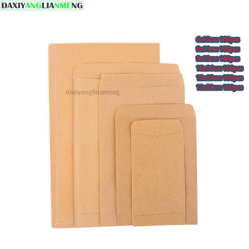 Letter Envelope Kraft - 100 pces 6*10 10*16 9*1312*20cm kraft