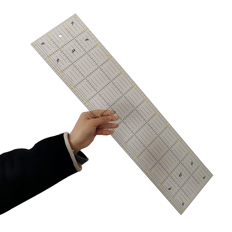 Ruler Set Transparent - Régua alinhada de retalhos acrílicos, 60x15x0.3cm,
