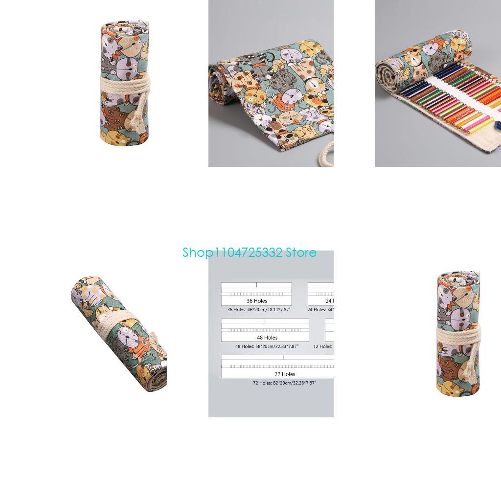 Pen Pouch Roll - P5ea desenho animado para gato, 12/24/36/48/72
