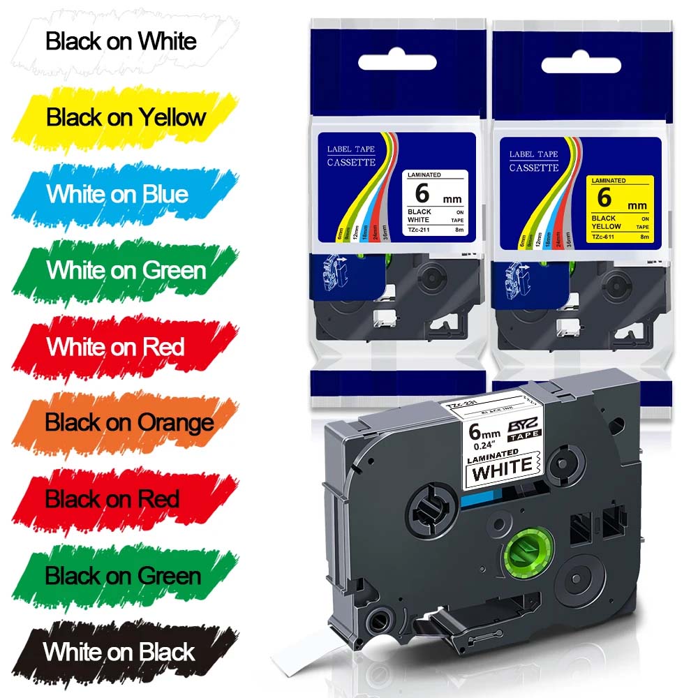 Label Printer Tape - 1 Pacote de Fita TZe211 Ptouch