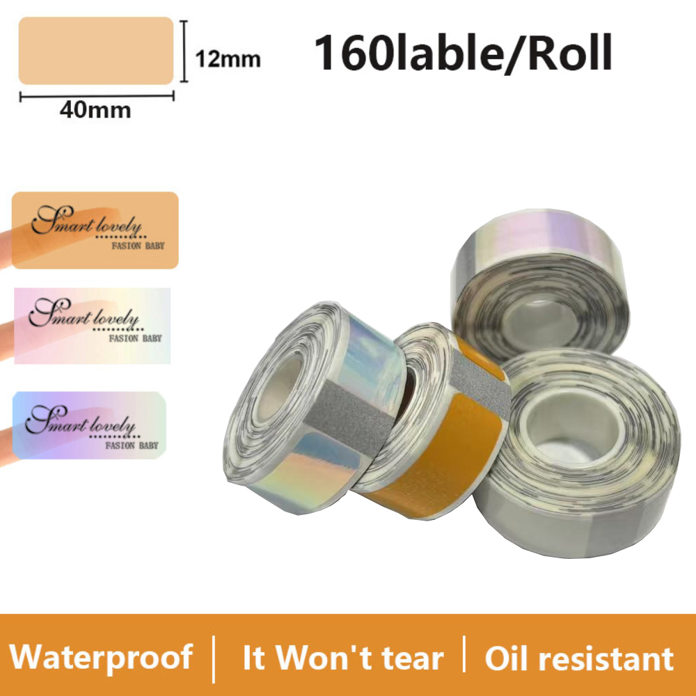Label Printer Tape - Etiqueta adesiva transparente 12*40mm 160 peças/rolo
