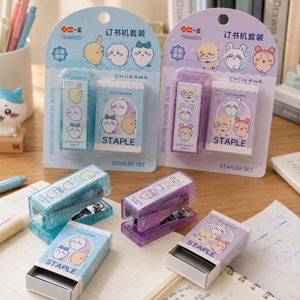 Office Supply Office Stationery Items - Conjunto de Grampeador Chiikawa Original com