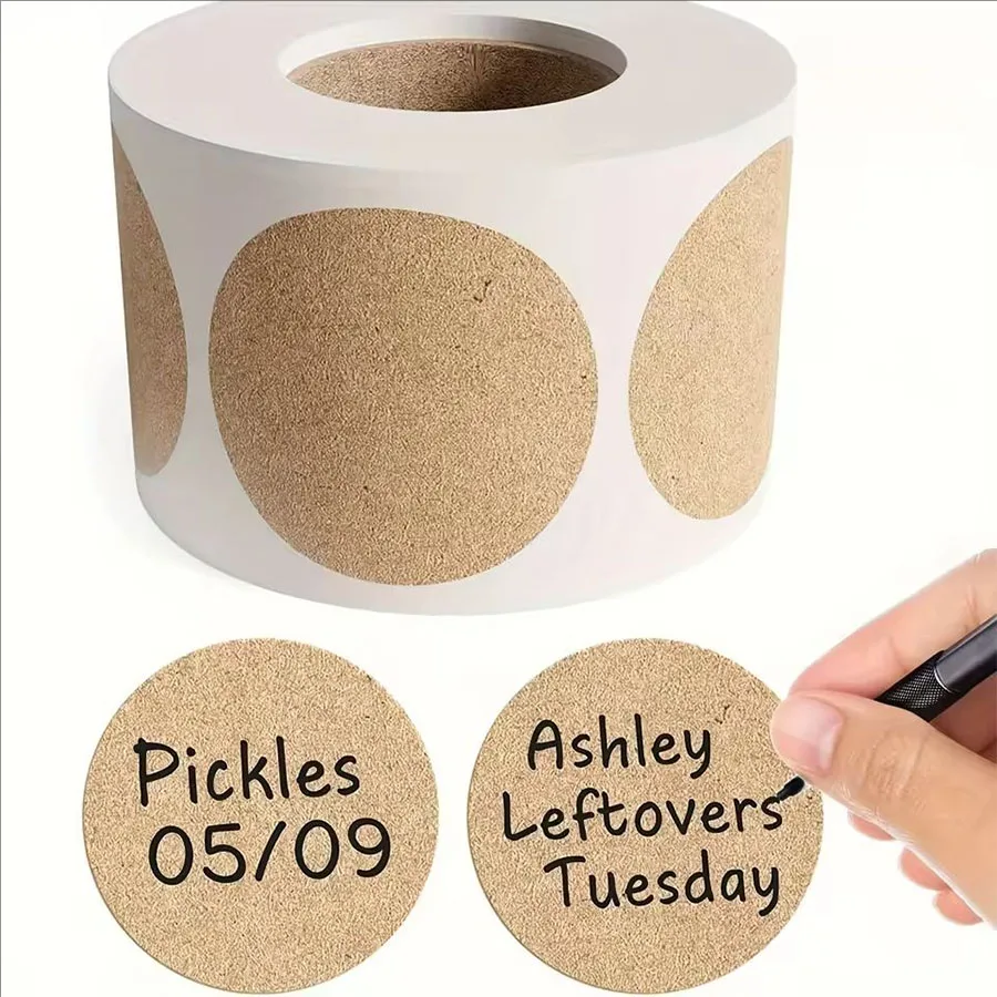 Sticker Label Roll - 500 peças/1 rolo, etiqueta autoadesiva redonda