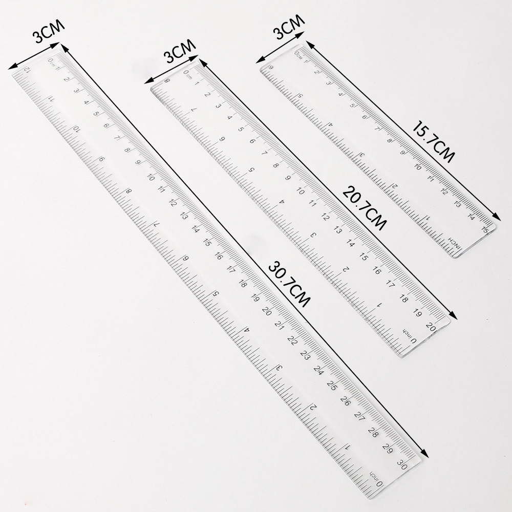 Régua reta de 6/8/12 polegadas - Ruler Set Transparent avaliação e preço