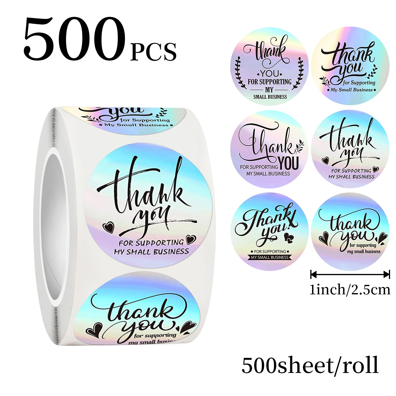 JCAC 500pcs/rola Adesivos Holo - Sticker Label Roll avaliação e preço