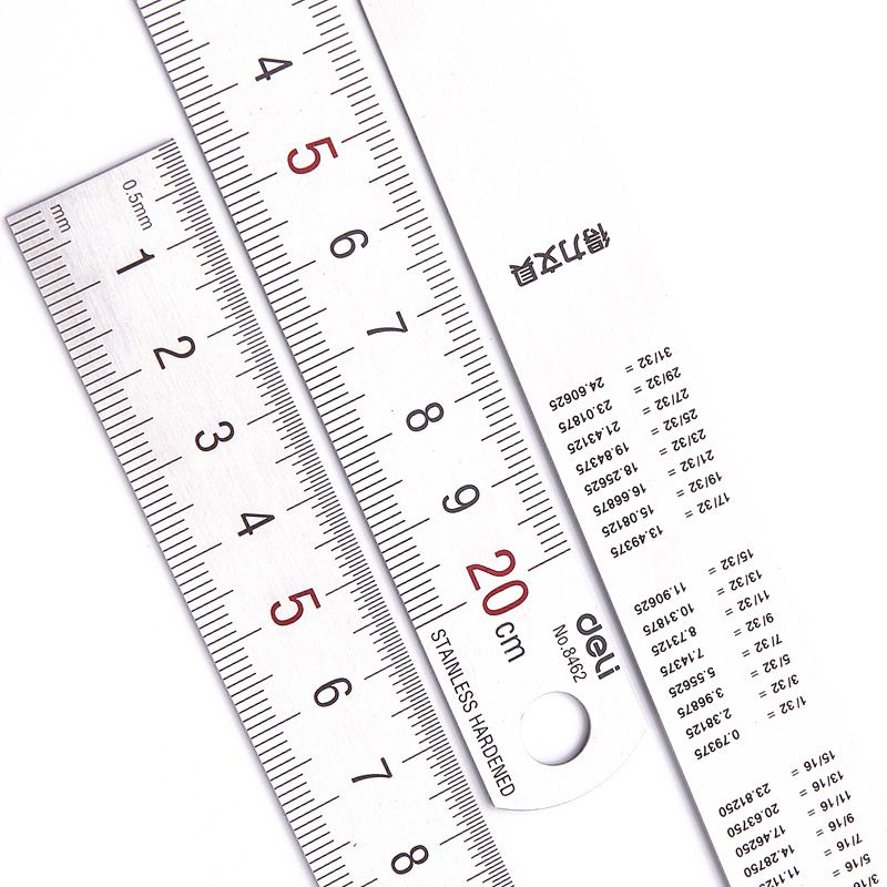 Deli 20cm régua reta de metal  - Stationery Office And School Supply Stores avaliação e preço