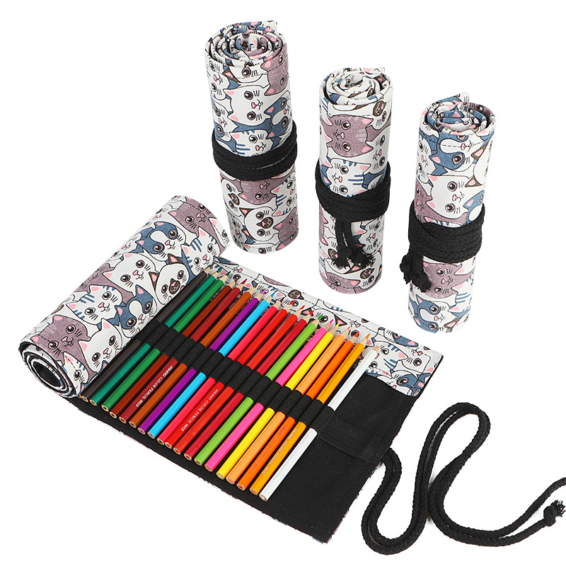 72 slots escola lápis caso rol - Pen Pouch Roll avaliação e preço