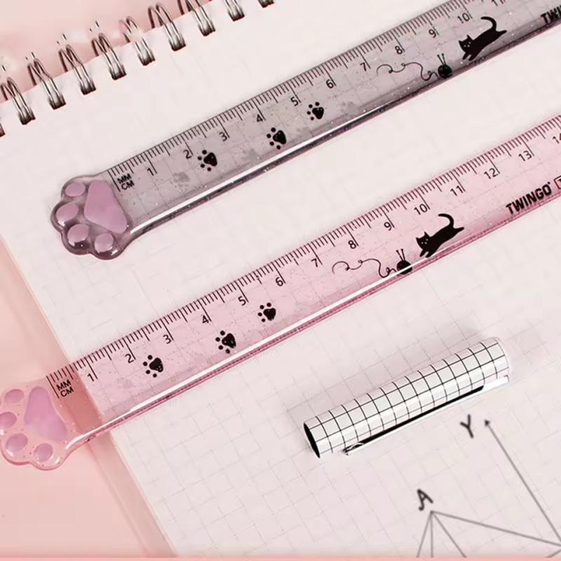 Régua com design de pata de ga - Ruler Set Transparent avaliação e preço