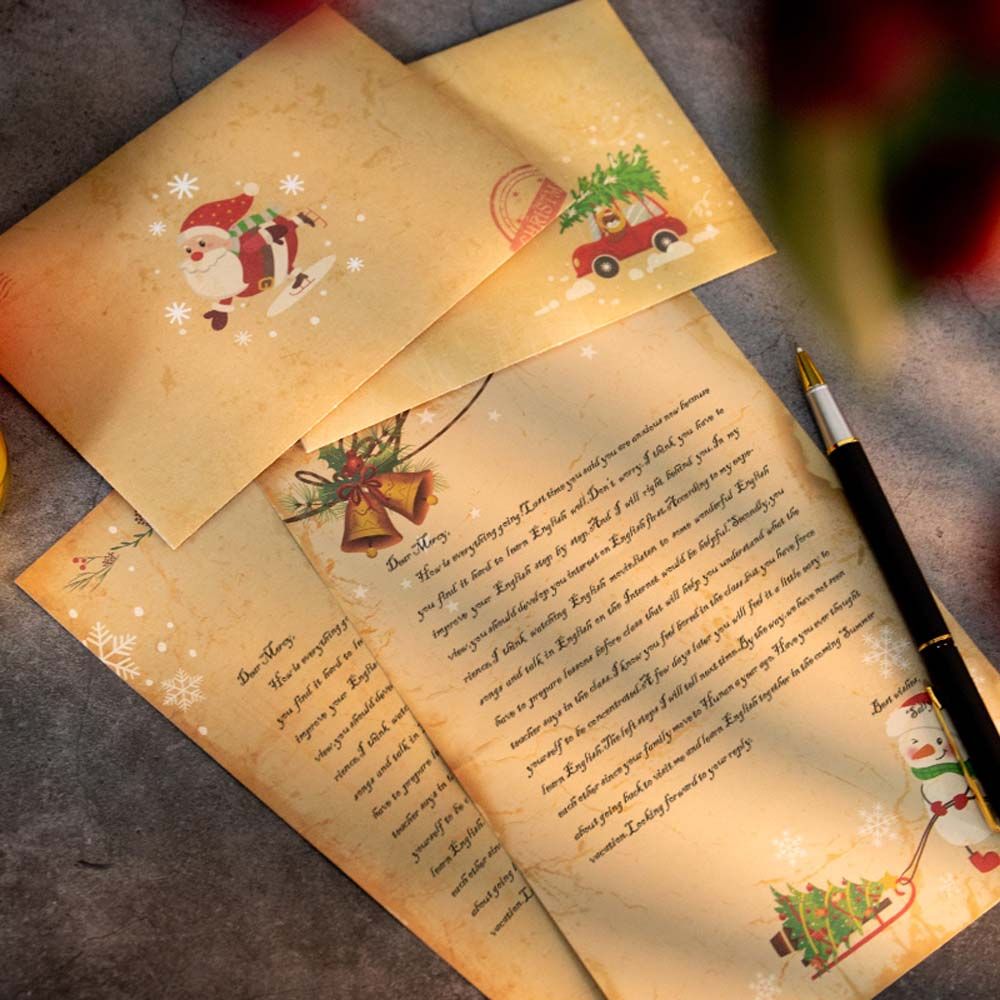Diy vintage papai noel present - Letter Envelope Kraft avaliação e preço