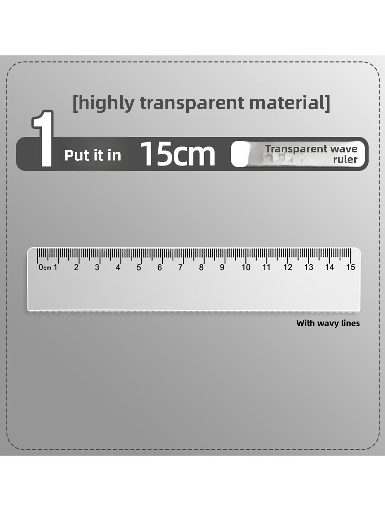 Régua de plástico transparente - Ruler Set Transparent avaliação e preço