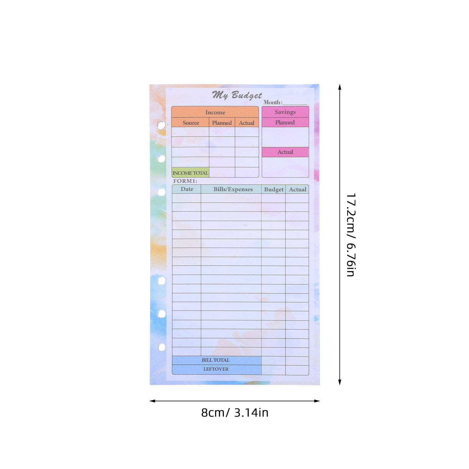14 Folhas A6 Coloridas para Re - Planner Weekly Budget avaliação e preço