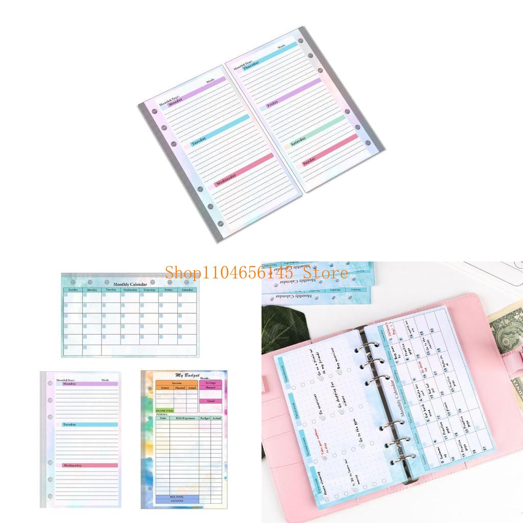 Folha forrada de papel de reca - Planner Weekly Budget avaliação e preço