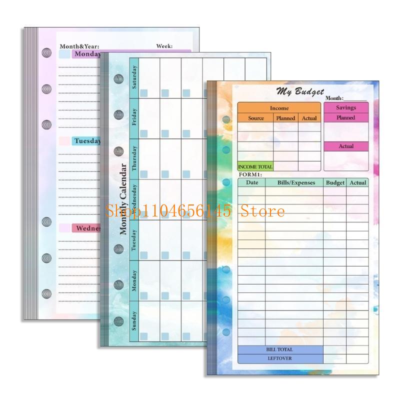 Folha forrada de papel de reca - Planner Weekly Budget avaliação e preço