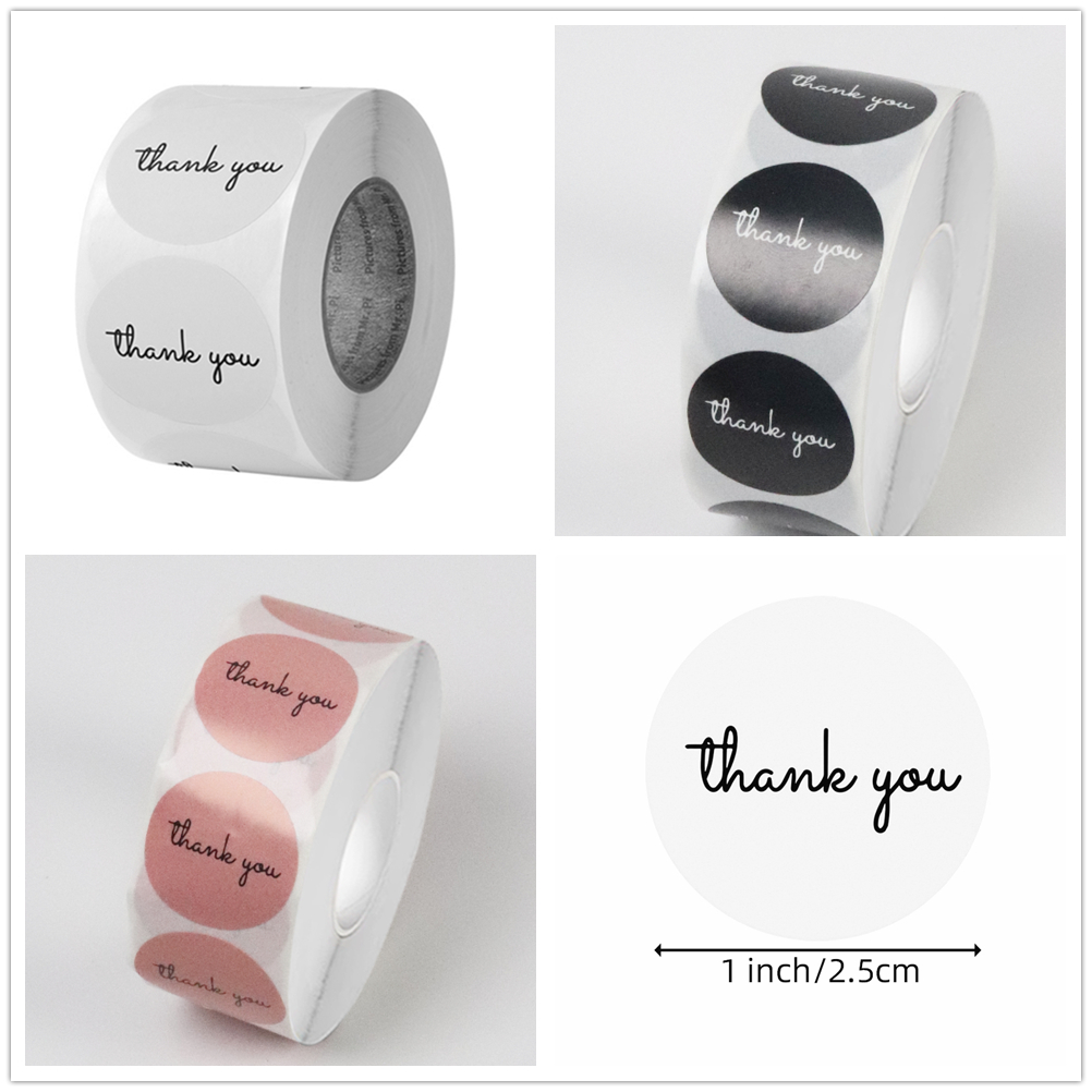 500 obrigado adesivos rolo 25m - Sticker Label Roll avaliação e preço