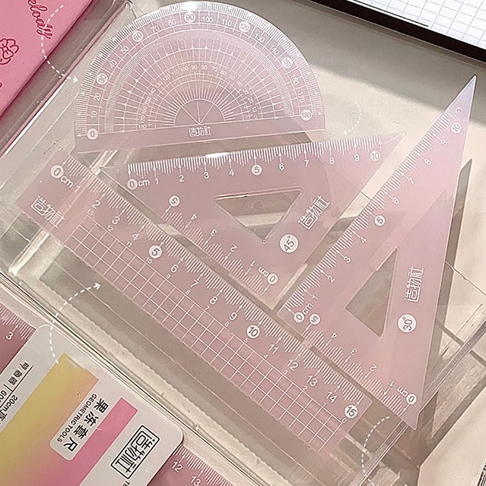 4 pçs/set multifuncional 15/20 - Ruler Set Transparent avaliação e preço