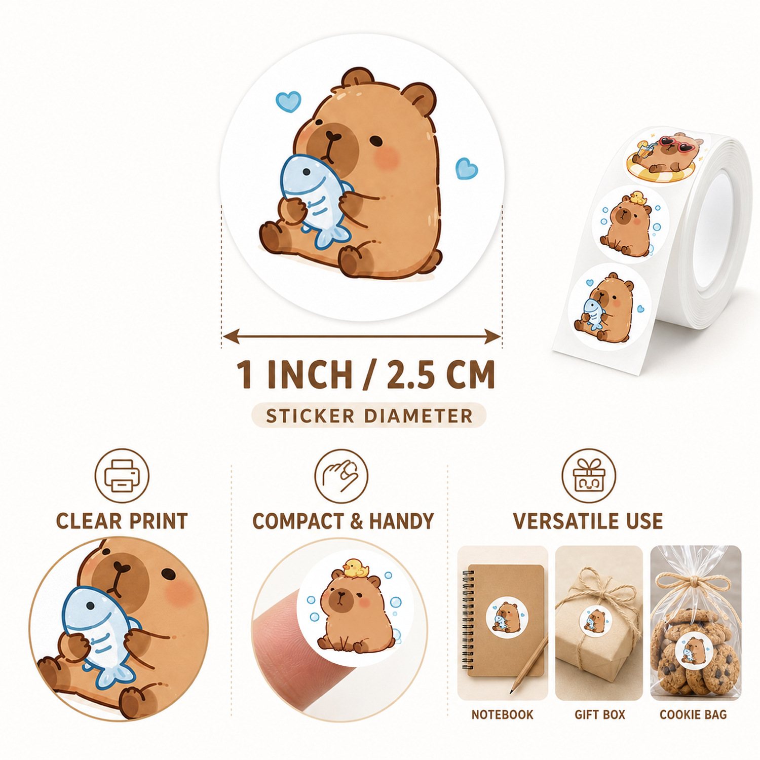 JCAC 500pcs/rola Adesivos de P - Sticker Label Roll avaliação e preço