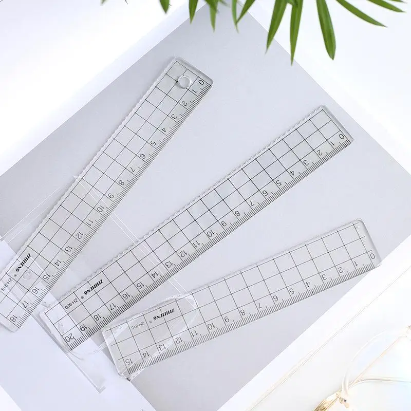 1 peça simple15cm 18cm 20cm ré - Ruler Set Transparent avaliação e preço