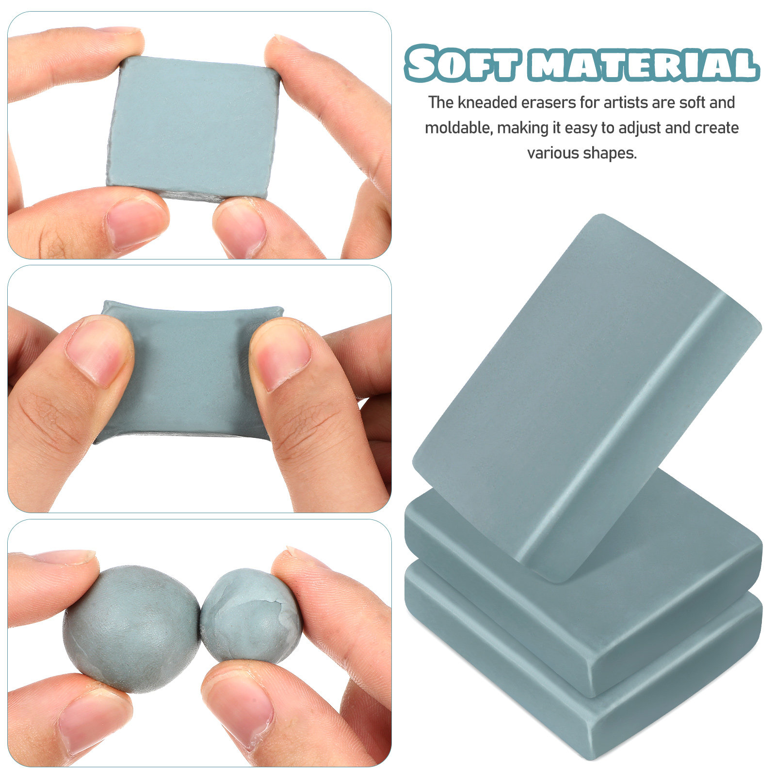12 Borrachas Moldáveis para Ar - Rubber Eraser Kneaded avaliação e preço